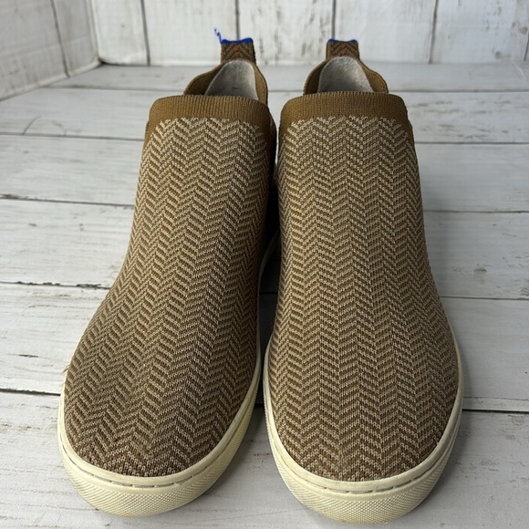 Rothy's The Chelsea Sneaker Brown and Cream Herringbone - Picture 3 of 12